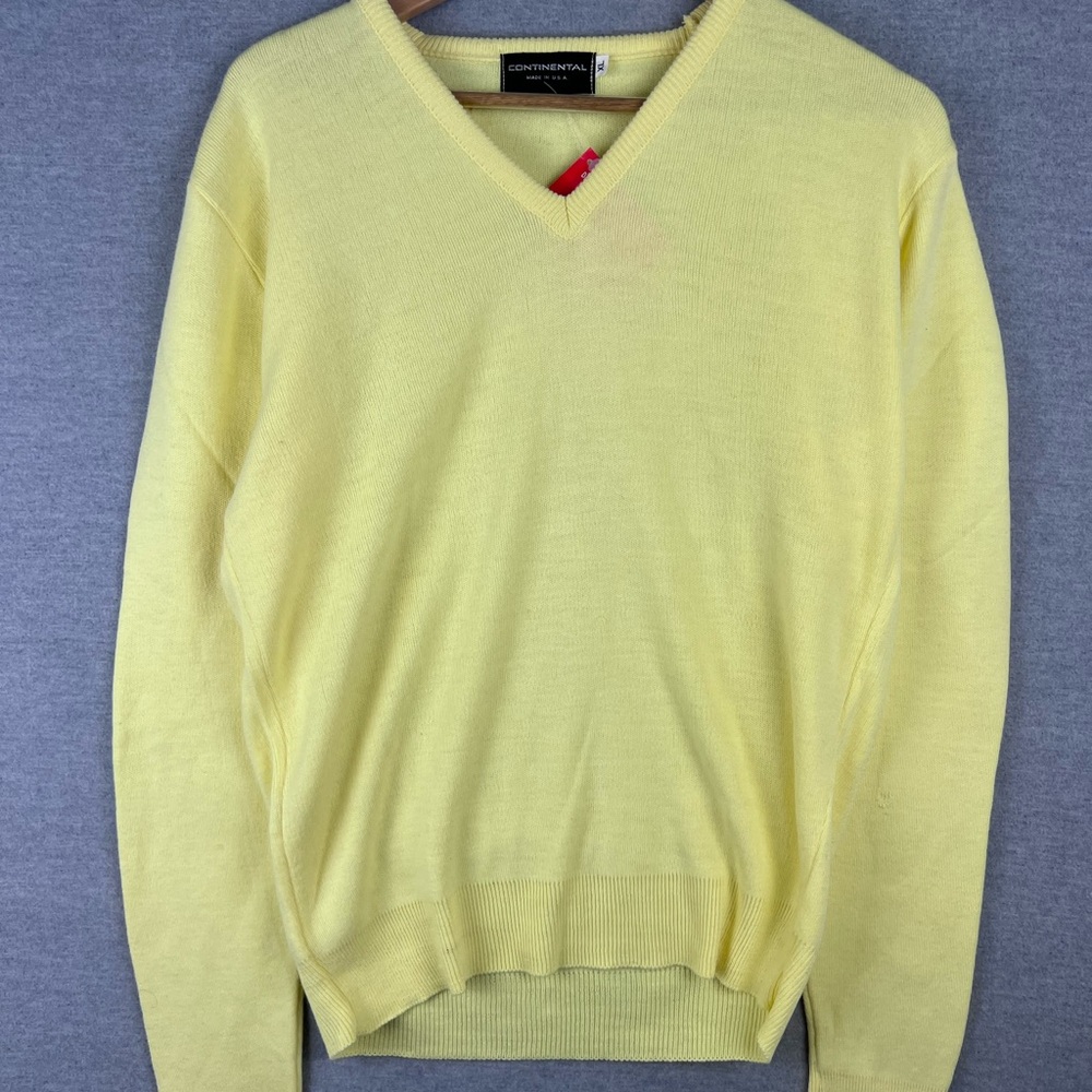 continental 60s made in usa size L cream yellow sweater NWT‎ NOS